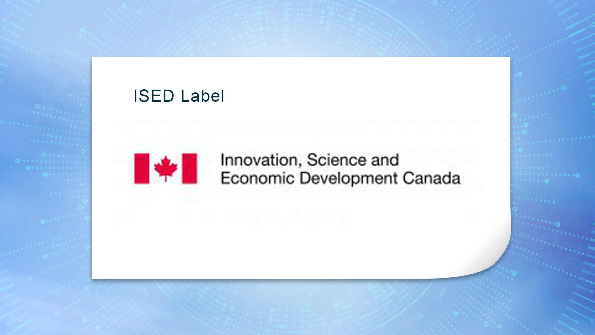 ISED certification Label