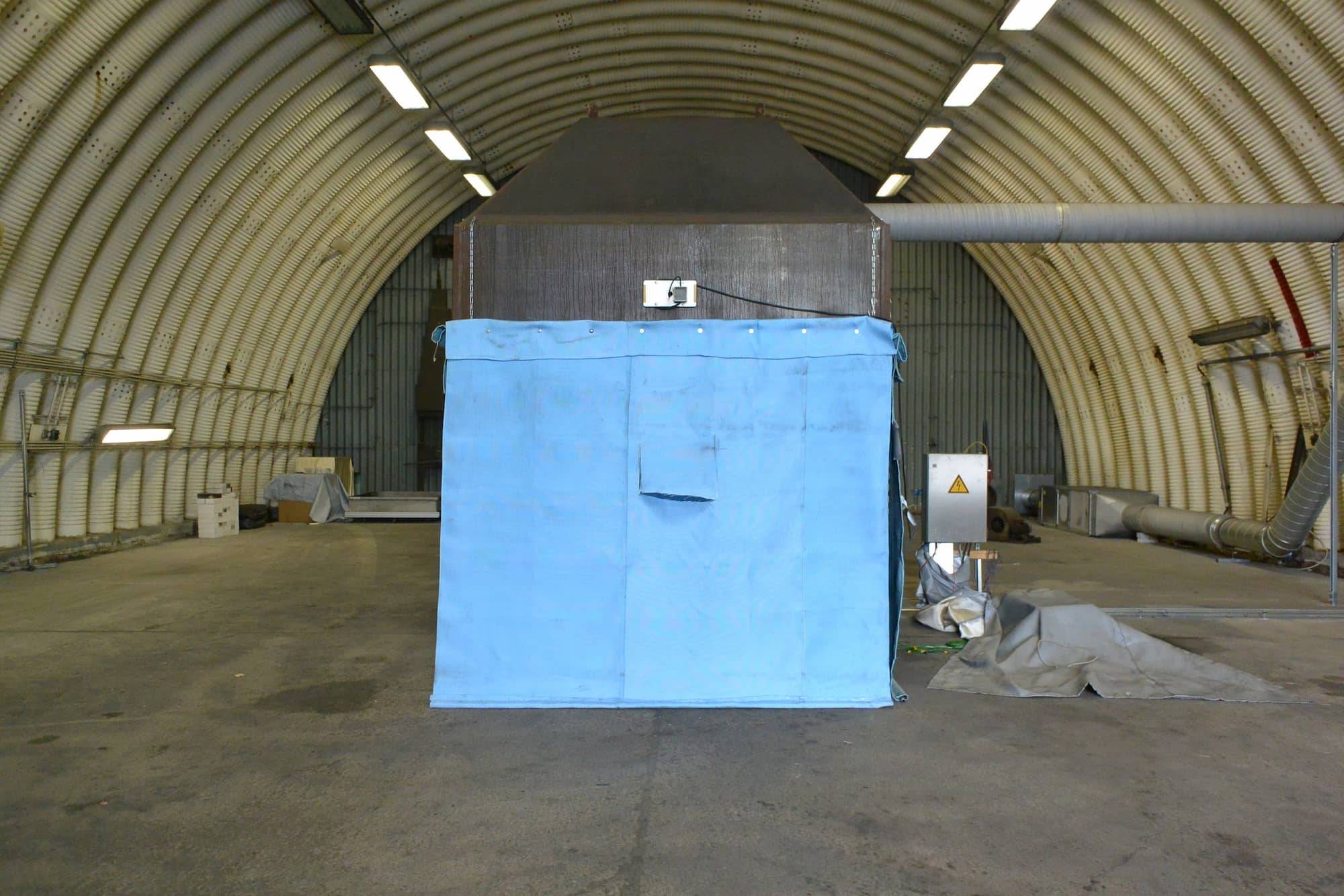 Battery testing booth in the bunker